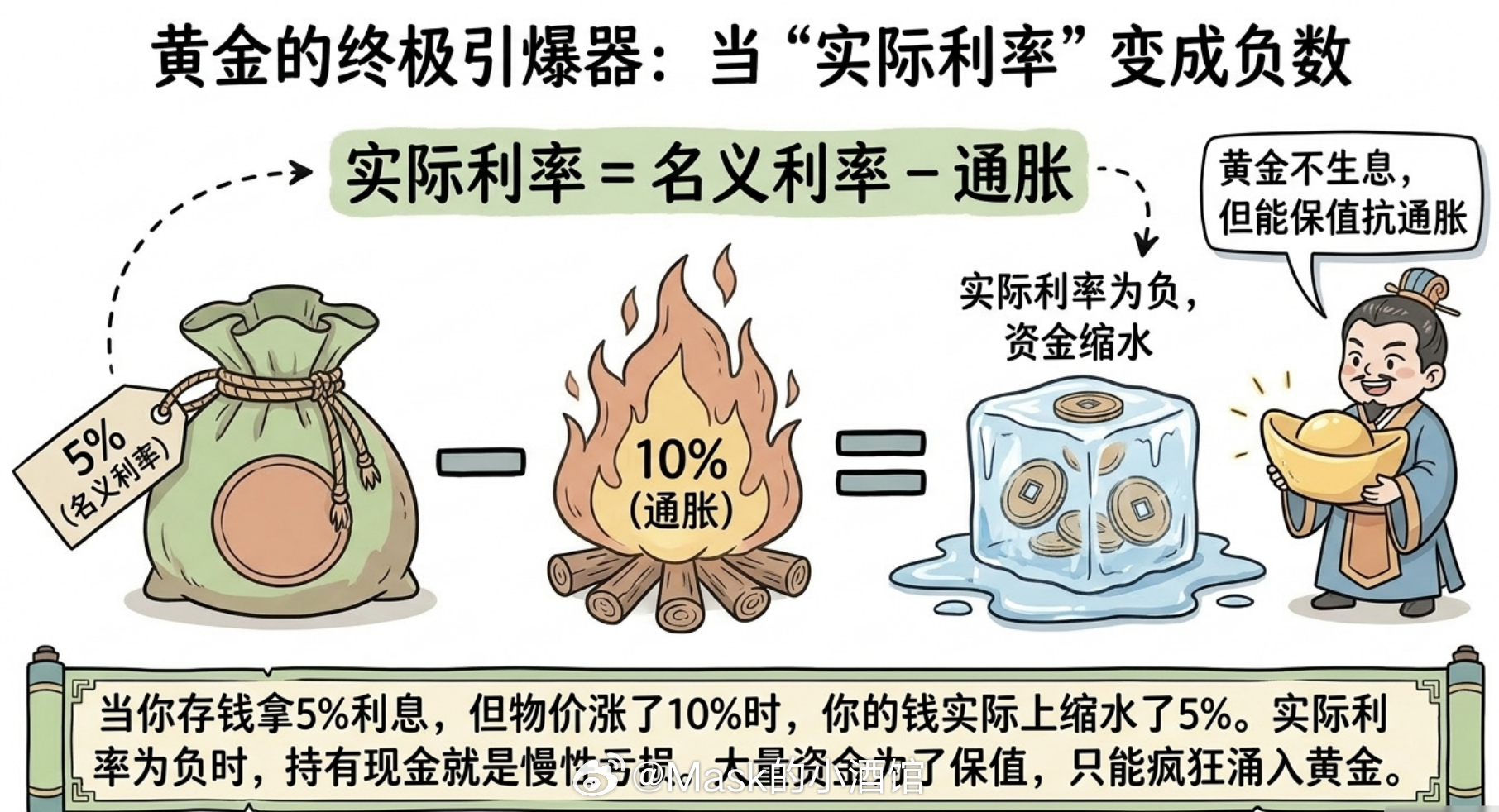 黄金的周期来了最近涨得最好的，应该就是黄金了。我感觉黄金的慢牛正在到来。可以去看
