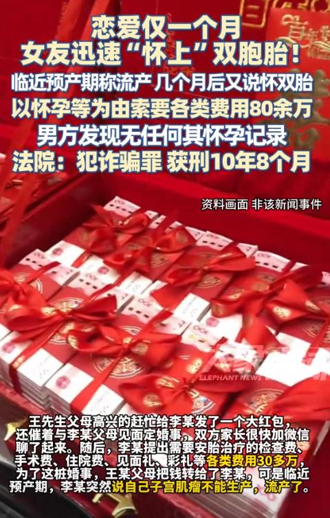 荒唐！上海，男子与女友相识一个月，女友称自己怀了双胞胎，并以此为由向男子索要彩礼