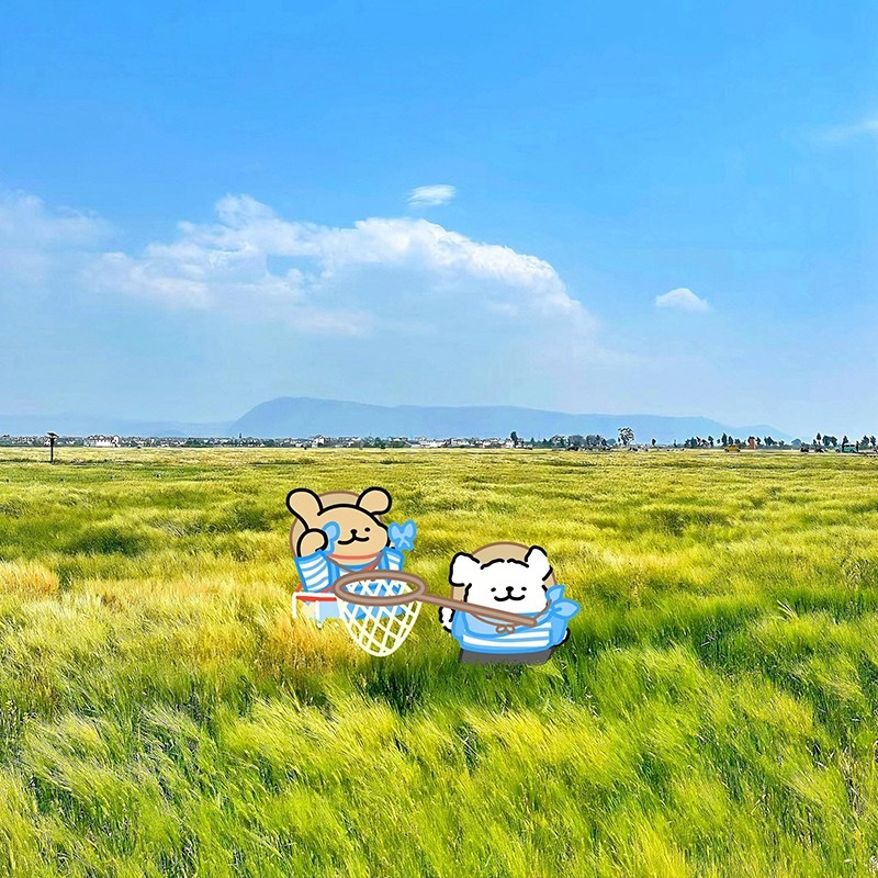 动漫背景图 | 线条小狗春日朋友圈背景图 ​​​
