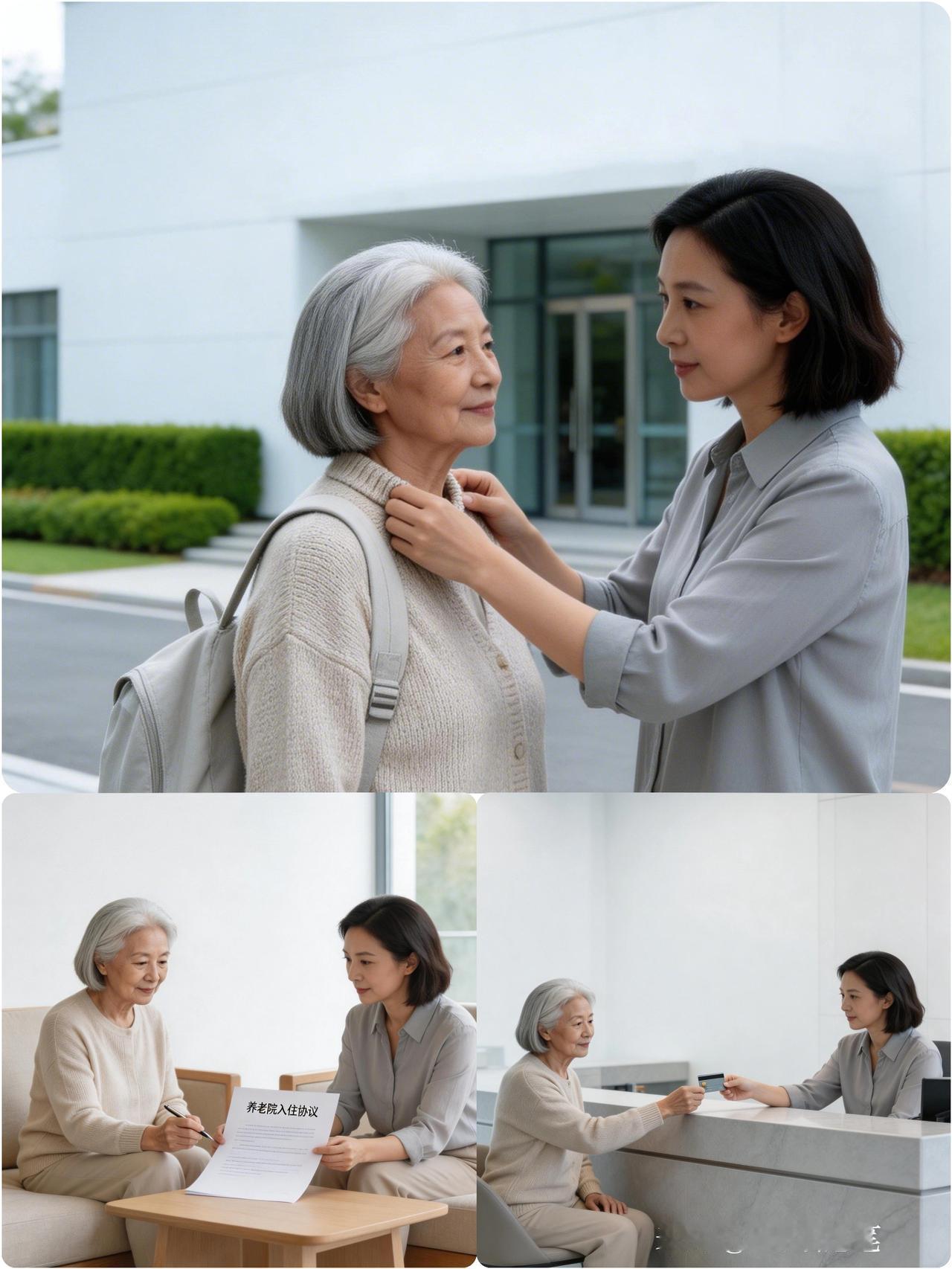 我65岁，
女儿就送我去养老院，
我平静同意，临行前去银行注销了副卡，
让啃老女