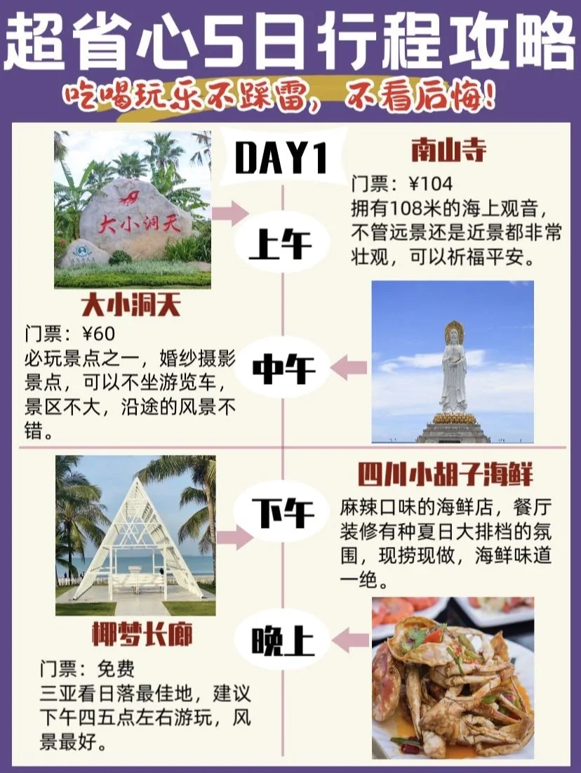 三亚旅行💥五天四夜深度游，错过后悔系列