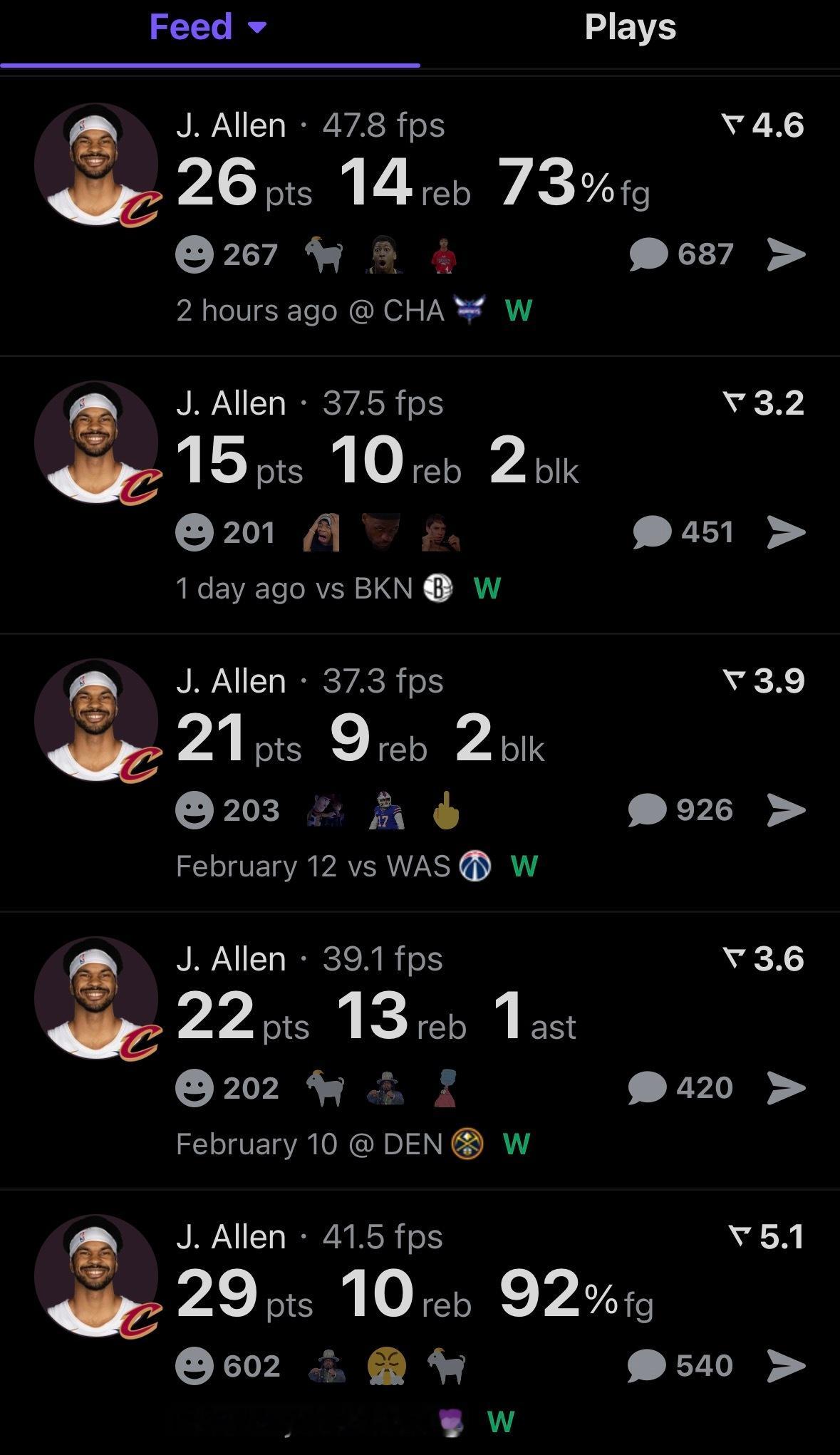 阿伦近5场比赛表现 