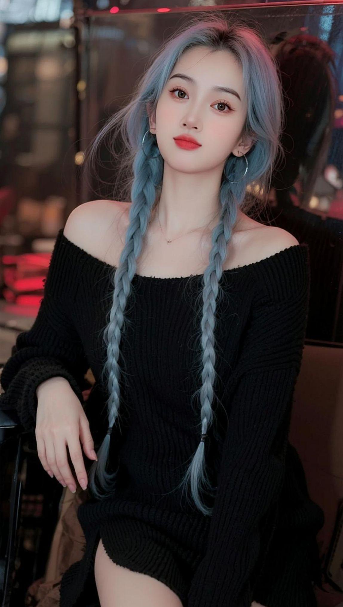 AI冷调氛围感写真 抖音ai创作 双马尾 发色 抖音玩法合伙人计划。