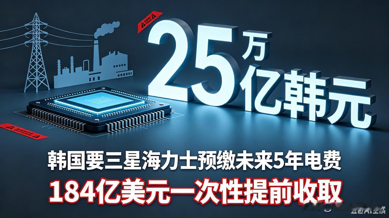 25万亿韩元！韩国找三星海力士，要预收下未来5年电费
 
 
别的国家都是想方设