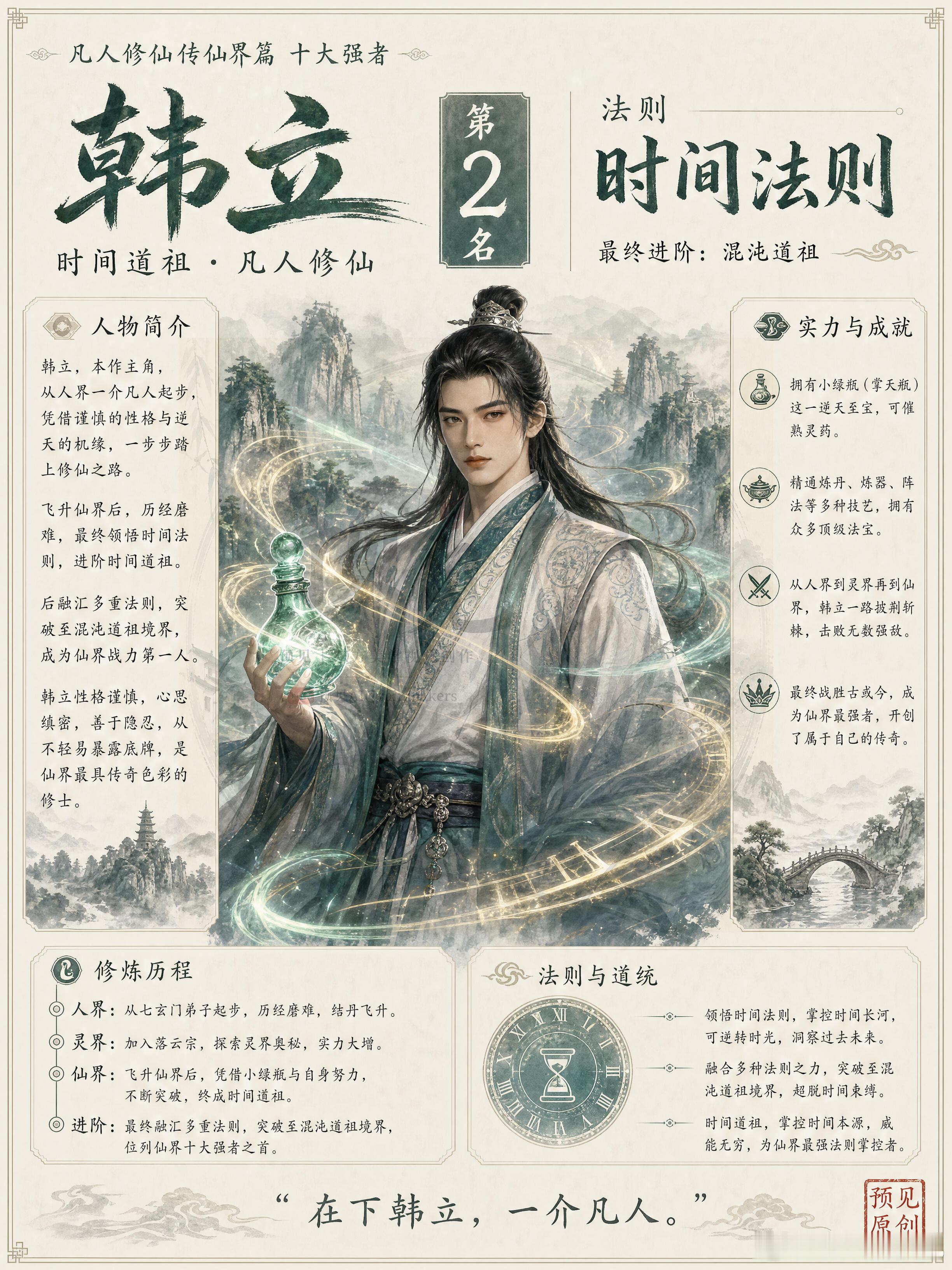 凡人修仙传仙界篇十大强者！第1名·古或今：天庭之主，时间法则之巅。他是仙界秩序的