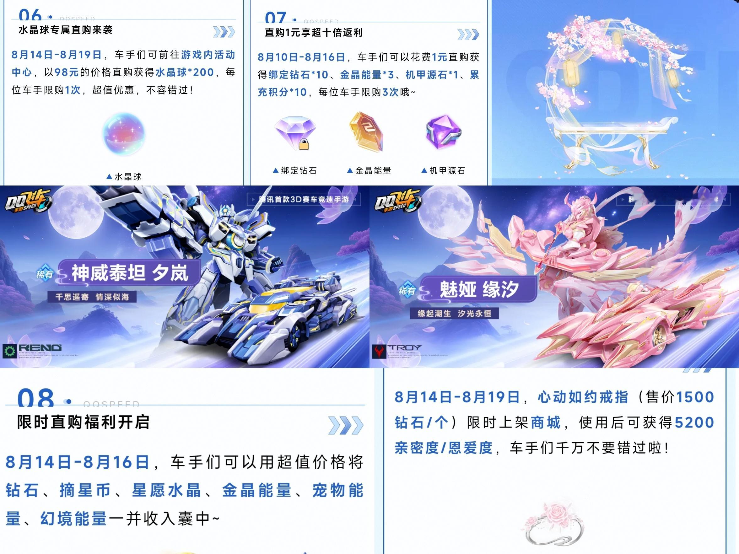 夏日游趣狂欢季此刻游我主宰⭐本周上新内容❶8月14日 动作套装浮香心蕊-星愿宝盒