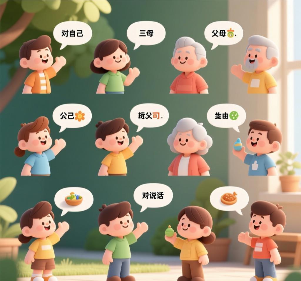 用三个对自己你会说什么？                      用三个字对父