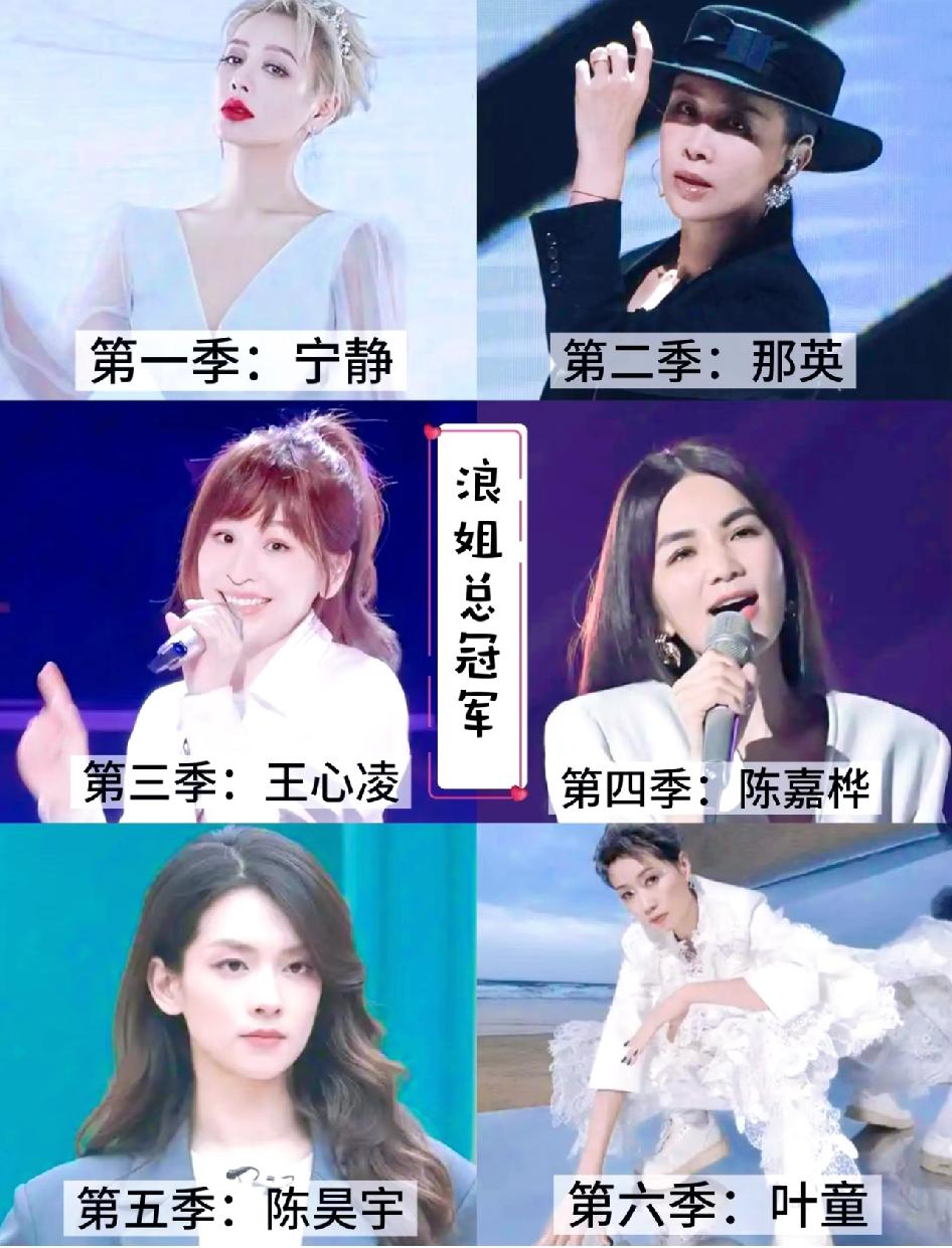 浪姐过往总冠🏆军～感觉7季会是黑马

冠军不一定是翻红最成功的，像那英第一对她