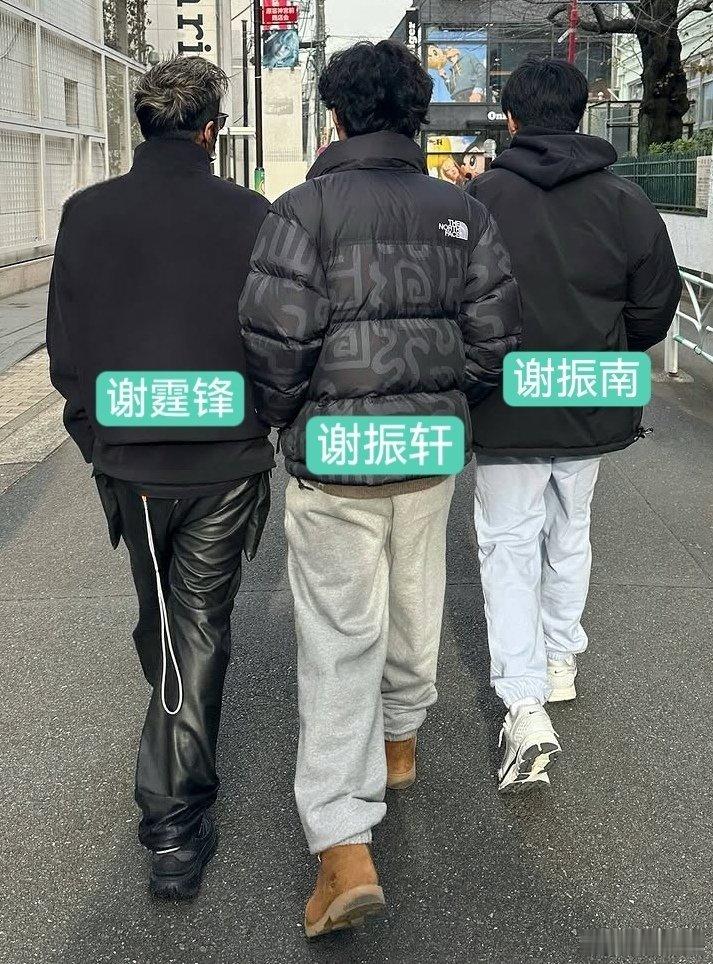 谢霆锋和两个儿子背影照  谢霆锋和两个儿子散步  谢霆锋和两个儿子背影照，帅 