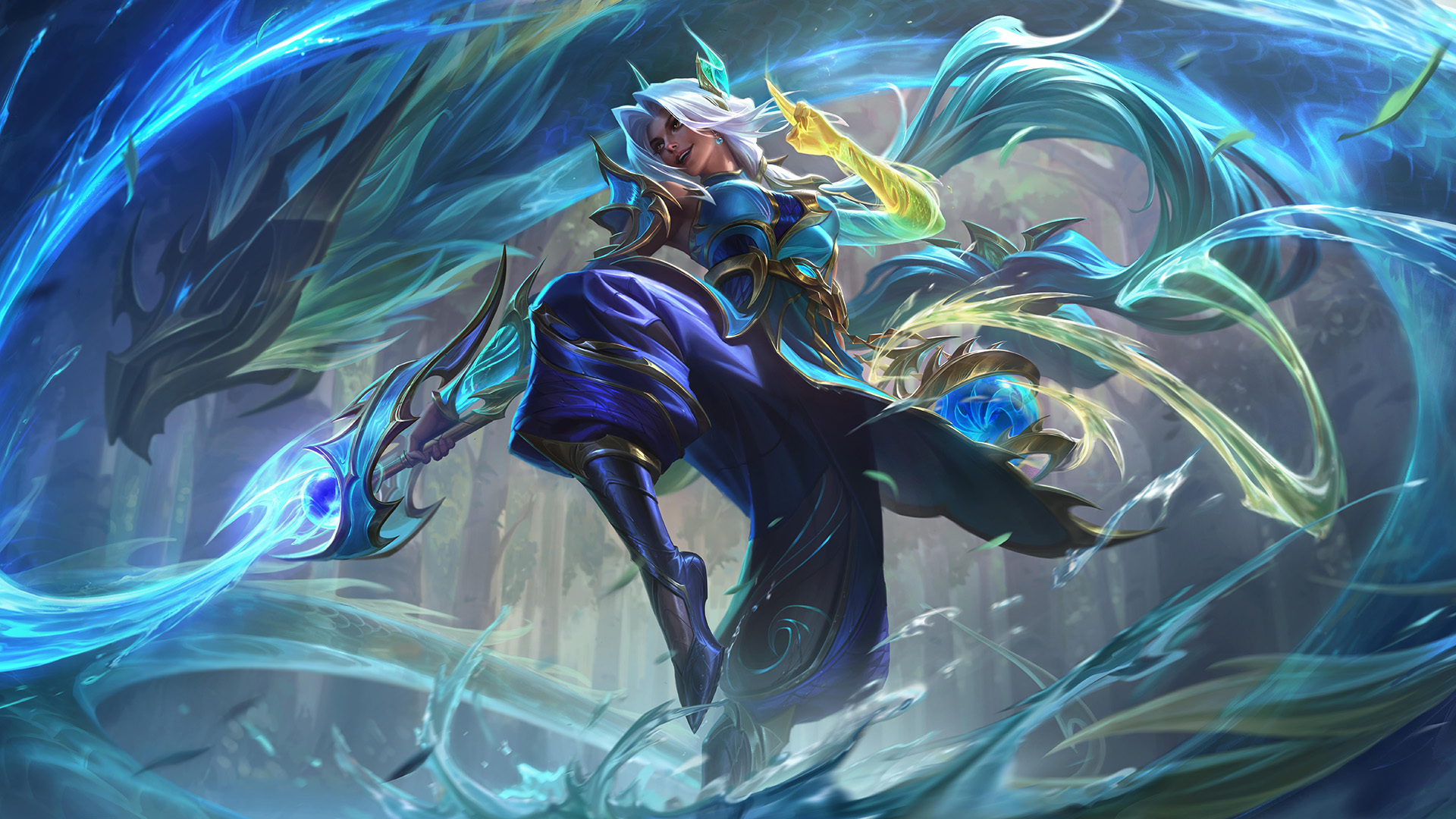 LOL手游 神龙尊者 尼菈新皮肤原画英雄联盟