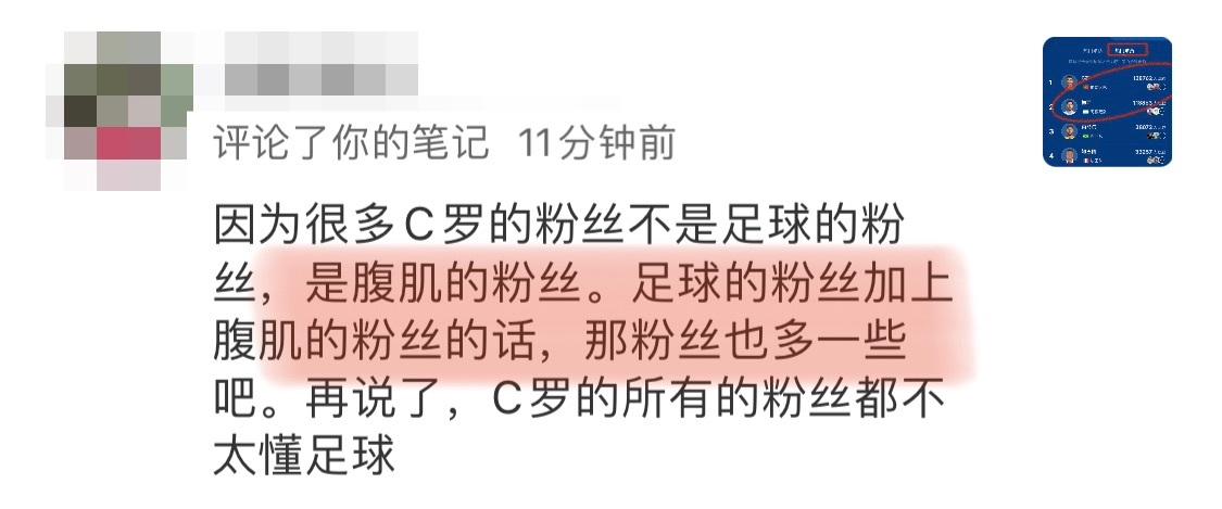 “因为很多C罗的粉丝不是足球的粉丝，是腹肌的粉丝。”非正经观战世界杯