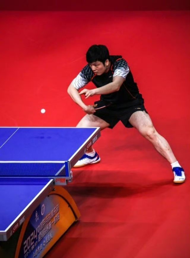 孙闻被樊振东击败蹲地笑着无奈摇头 12月13日，2024乒超联赛第一阶段，樊振东