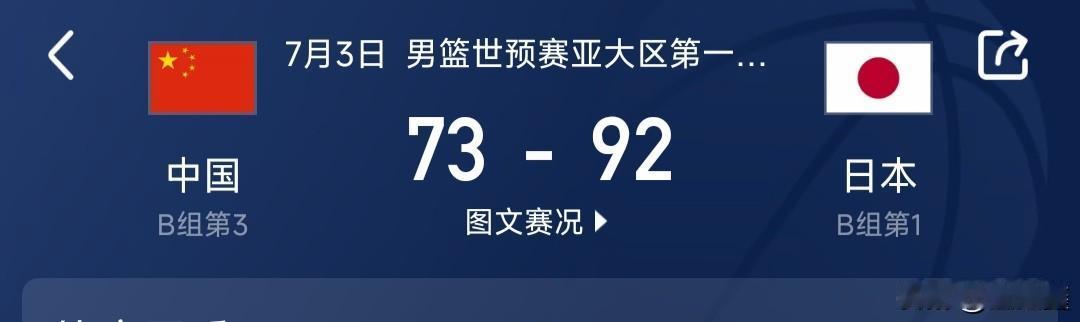 中国男篮73比92惨败日本，19分的分差像一记耳光抽在脸上。赛前算好的出线账，如