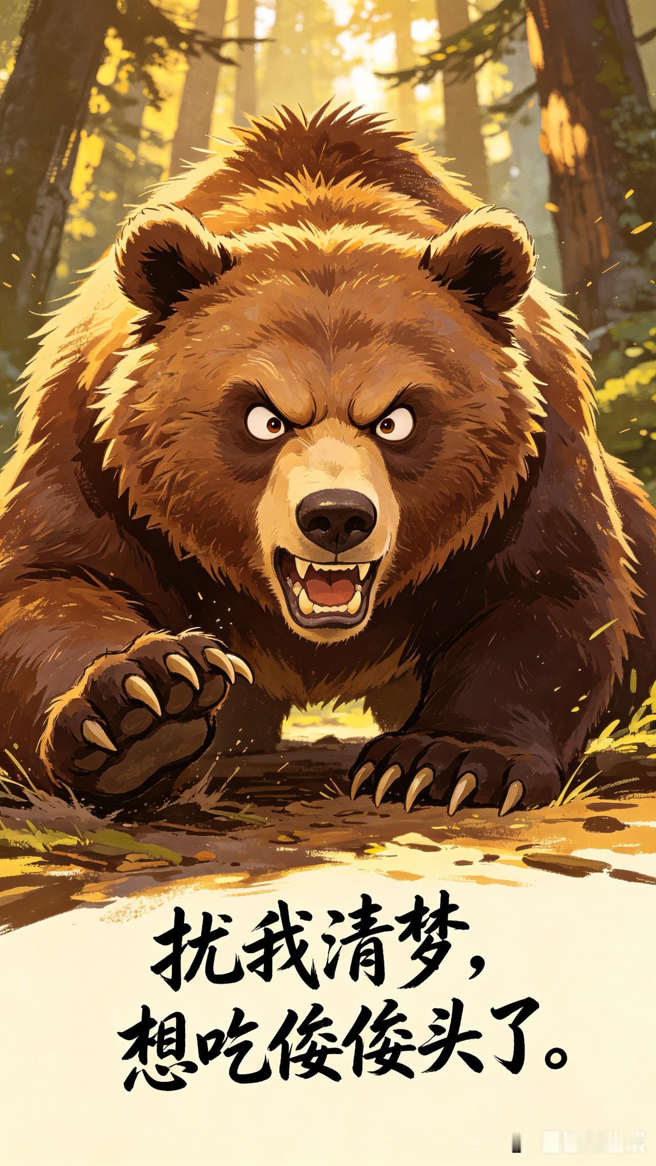 #日本一名自卫队成员被熊咬伤# #海外新鲜事# #热点观点# 
熊：扰我清梦，想