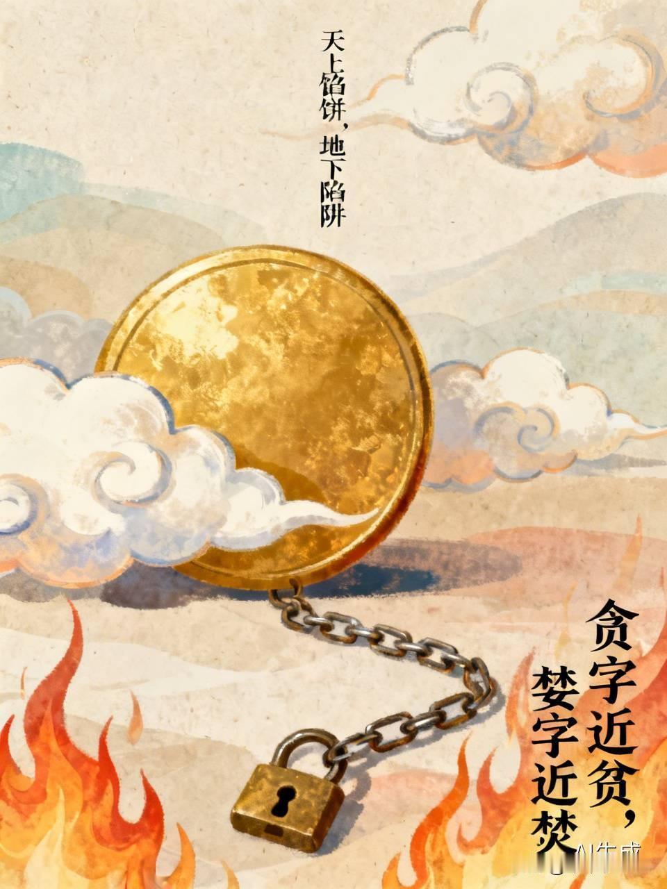天上馅饼，地下陷阱

天上掉下来的，从来不是馅饼，是秤砣——专砸那些仰着脖子等的
