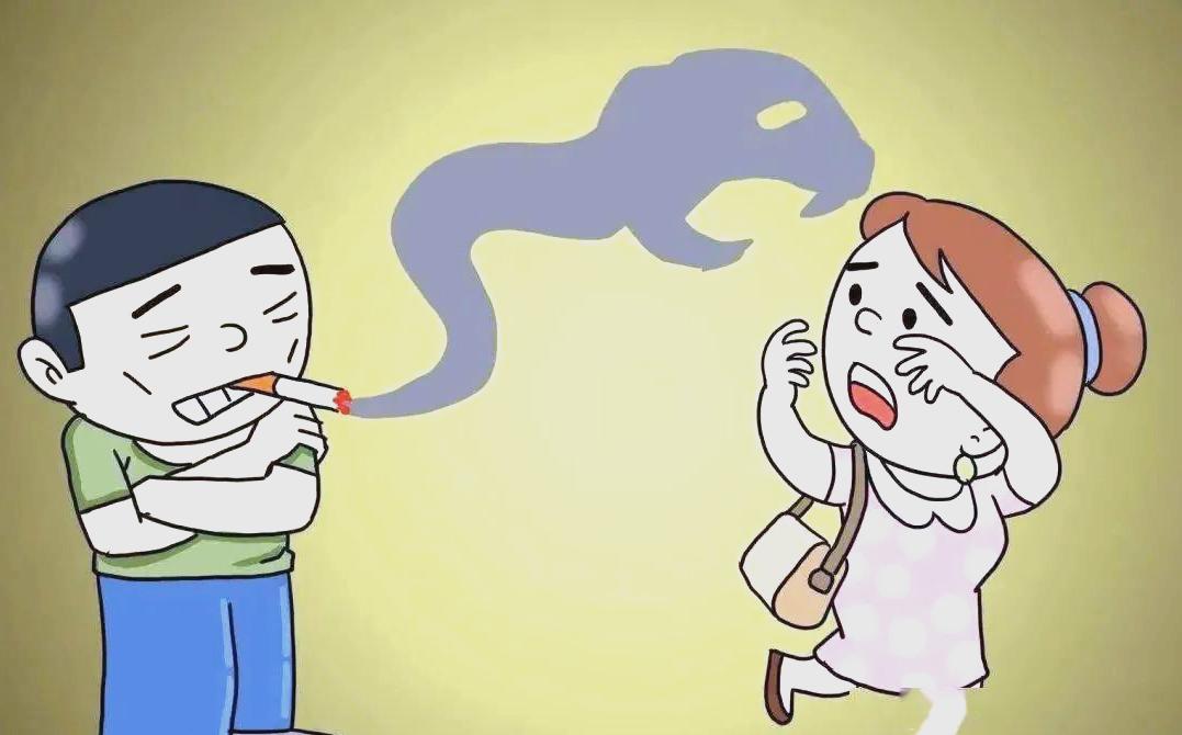 今天早晨，我下楼时，看到邻居男女在楼道吵架。只见五楼女邻居，满脸嫌弃地对抽烟男抱
