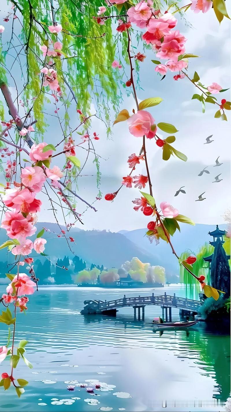 行至山水处，坐看春秋时。
上联：一山一水一风景
下联：一花一木一春秋