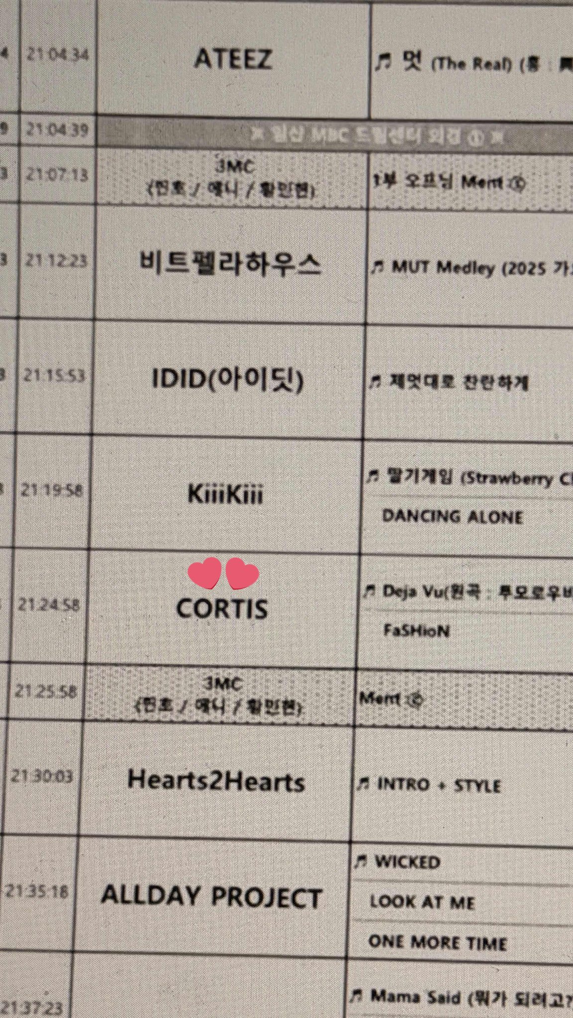 MBC歌谣大祭典 节目单 