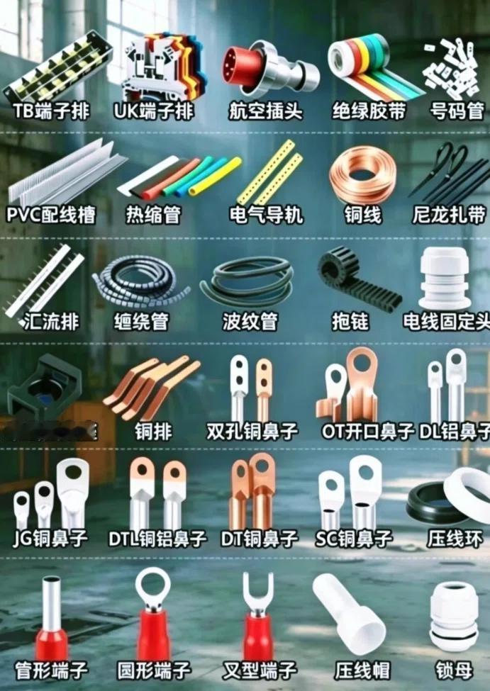 电气接线配件"全家福"：端子、鼻子、管夹一次认全，选型不再懵
🧵 接线端子：T