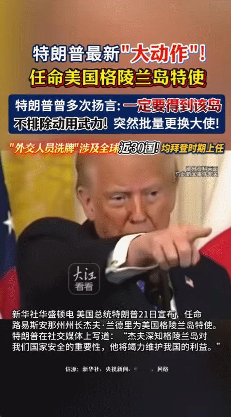 2025年12月22日，特朗普政府突然让路易斯安那州州长杰夫·兰德里担任格陵兰特