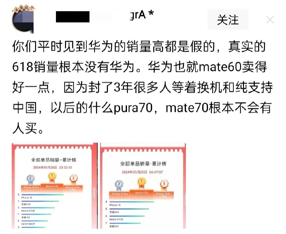 华为回归到底谁这么难受呀？
这周是今年的第22周，前面20周周销量华为系拿了10