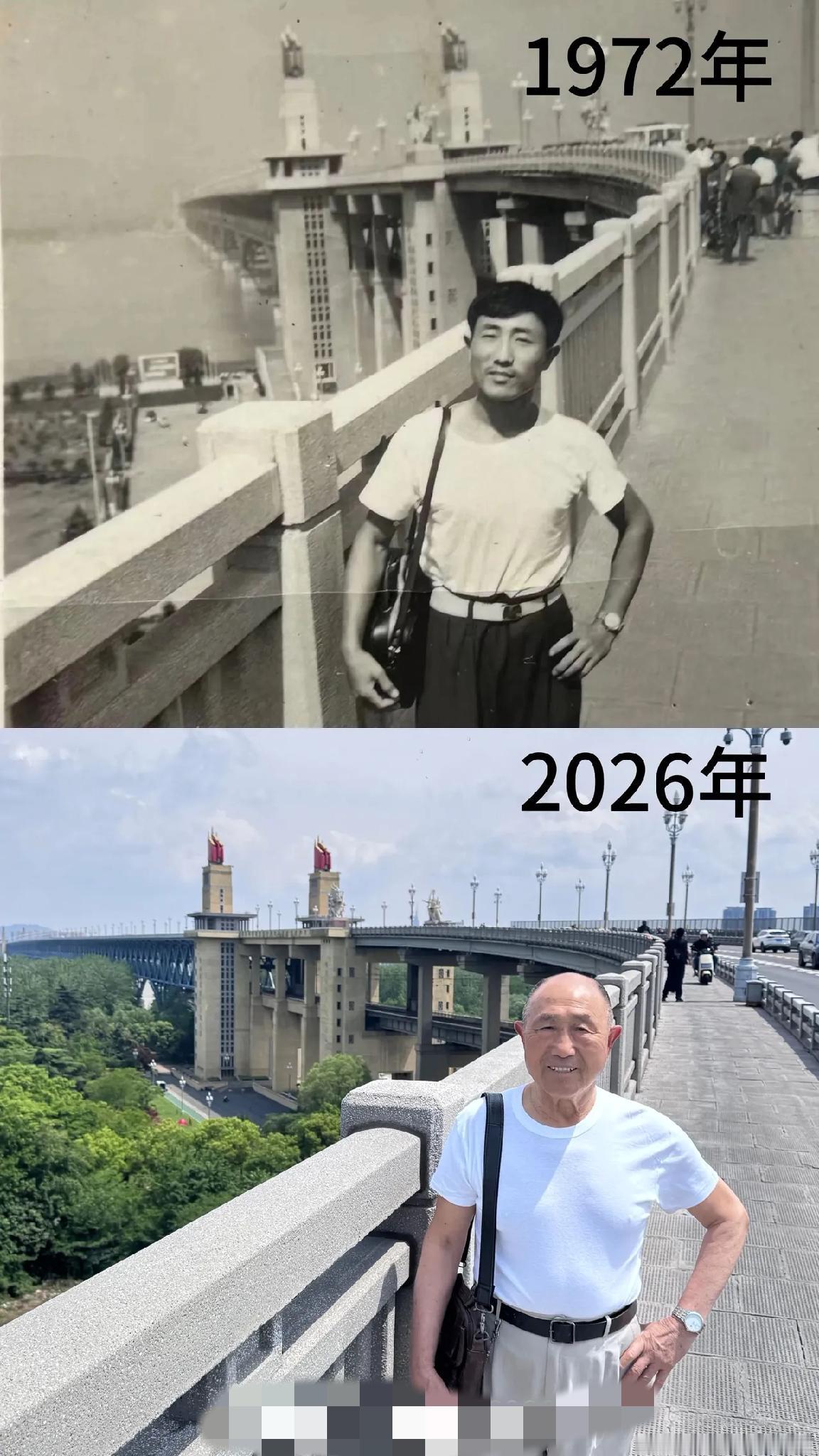 同样的一个人，同一个地方，时隔五十四年。