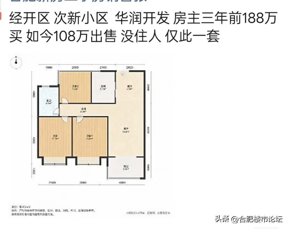 188万买入，108万卖，不出意外也卖不掉。这个小区应该是之前首开还说很火的，单