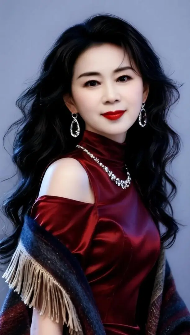 AI酒红风情照 随变ai随便玩