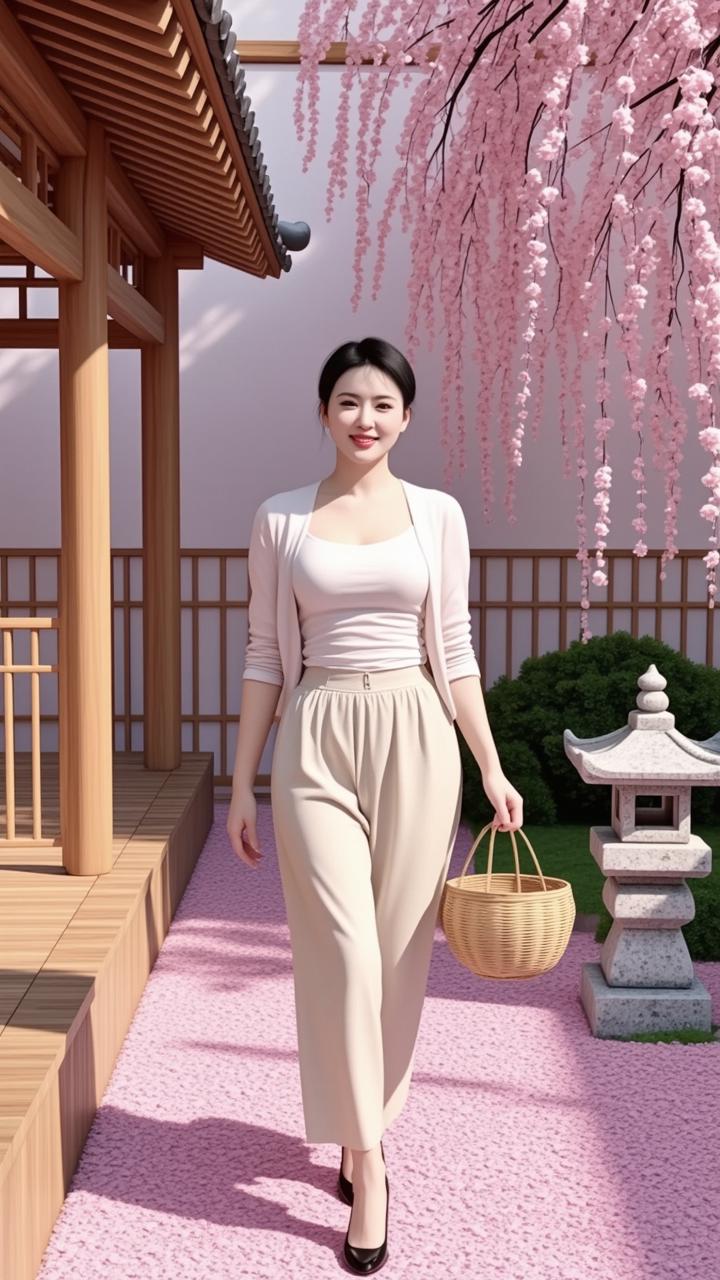 樱花树下，优雅漫步，春日穿搭指南🌸👗👠