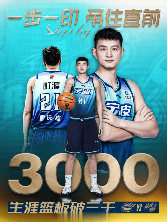 宁波男篮官方分享海报祝贺：恭喜俞长栋解锁生涯里程碑