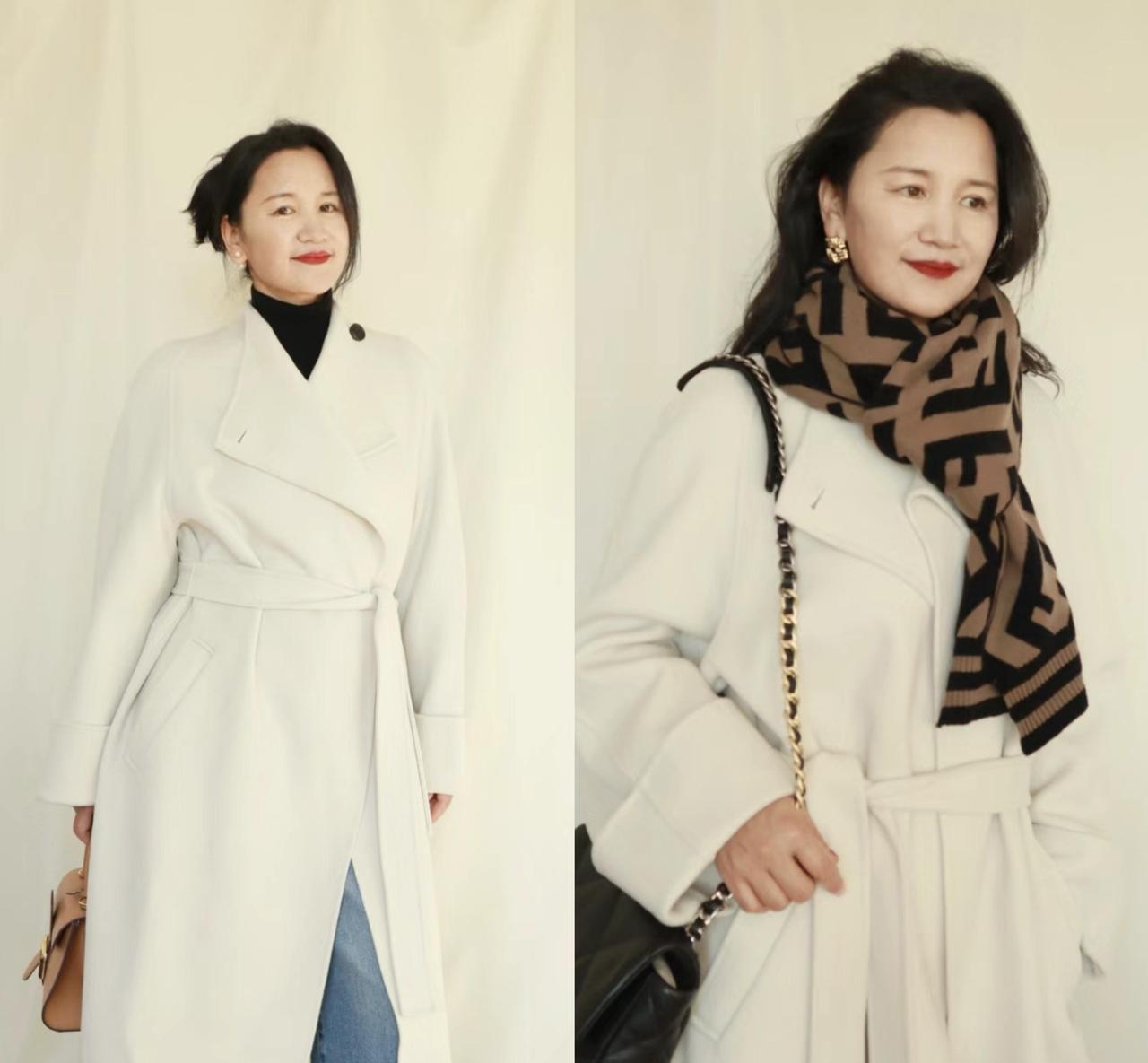 女人到了50岁保持优雅一点都不难，多穿长大衣，保暖又得体
五六十岁的女性可以选择