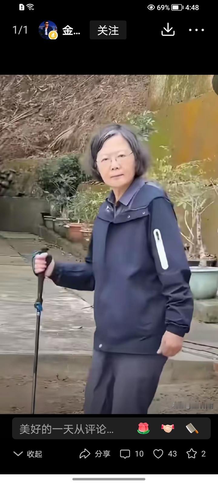 台独没独成，蔡英文自己倒先了独子。
看到71岁的蔡英文，老态龙钟，一身萎靡不振的