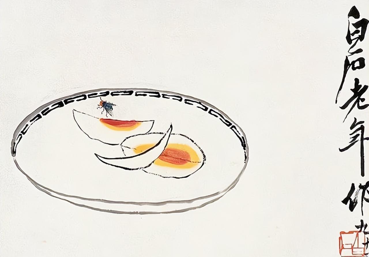 齐白石“扣门”，93岁时给求画人只画了三瓣咸鸭蛋，随后又在对方要求下才赠画了只苍