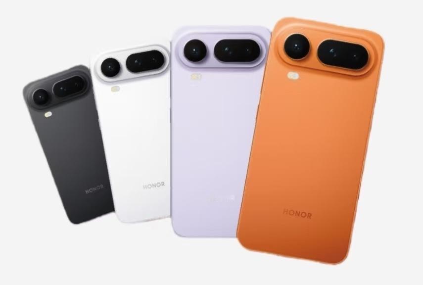 荣耀 Magic8 Pro Air 这次一共有黑白紫橙 4 款颜色，白色那款看起