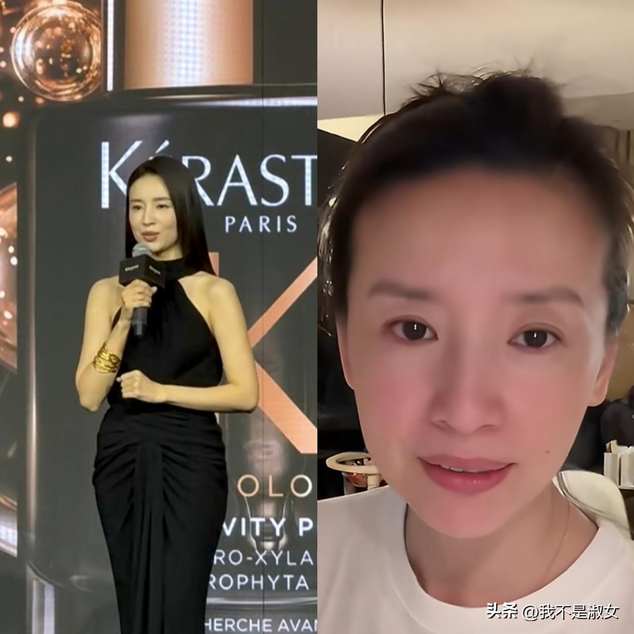 大家有没有觉得，
董洁有点不对劲，
明明今年她都已经46岁了，但是她的面部还是向