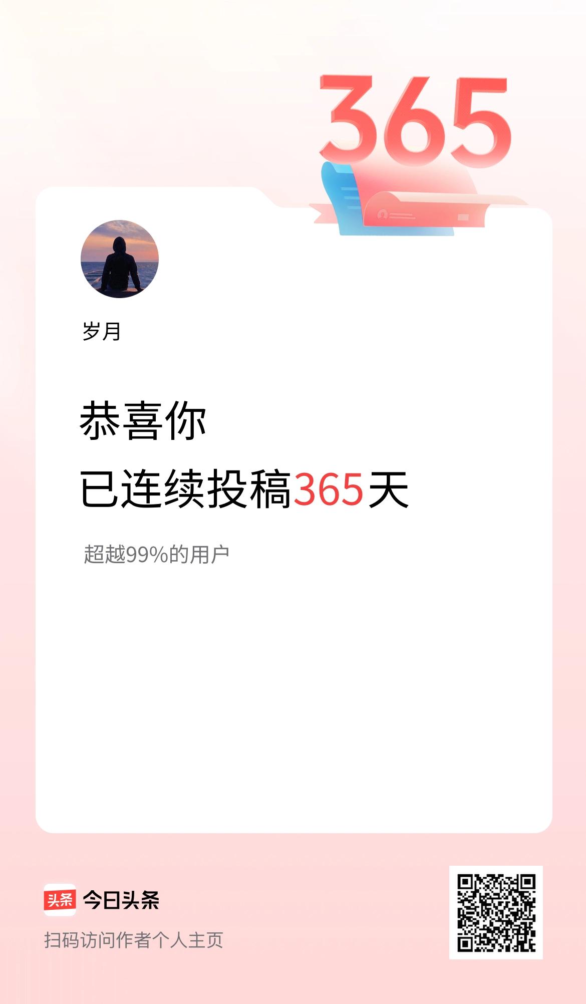 我在头条连续投稿365天