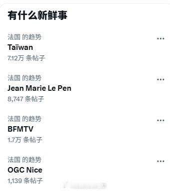 台湾 是今天法国社交网热搜趋势之一。东部战区随时到台北