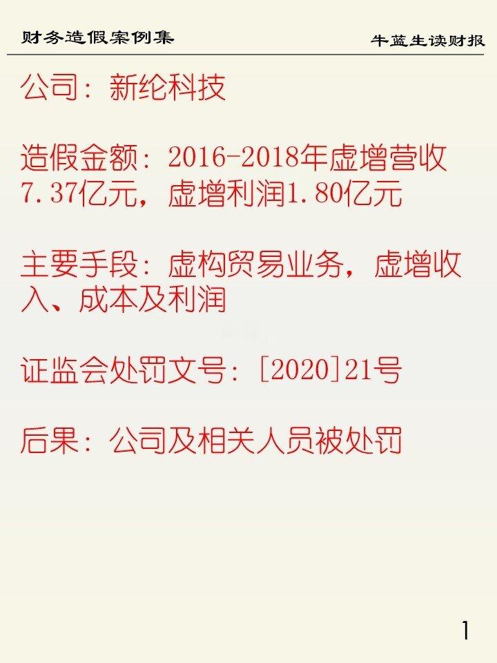 财务造假案例集 | 81 新纶科技