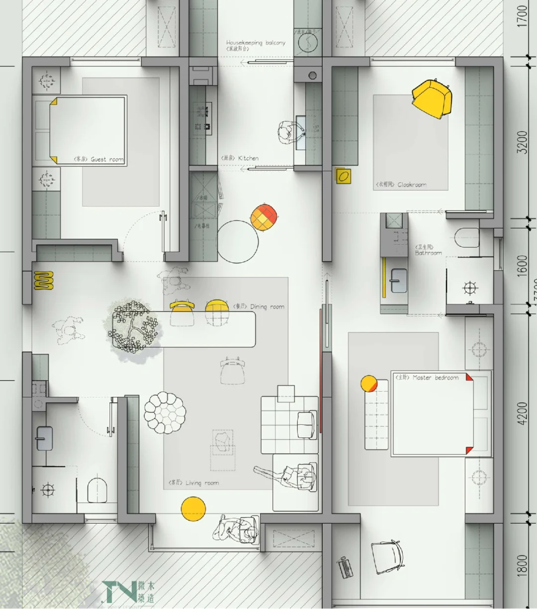 户型优化｜45期-没有入户？造一个！-3版方案