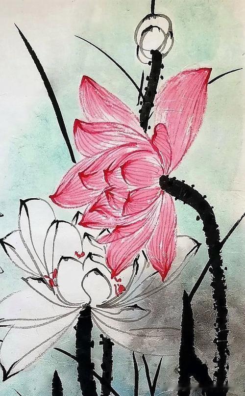 《红白莲》
——宋·杨万里
红白莲花开共塘，
两般颜色一般香。
恰如汉殿三千女，