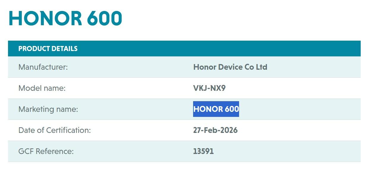 荣耀 600 和荣耀 600 Pro 出现在全球认证论坛（GCF）数据库中。型号