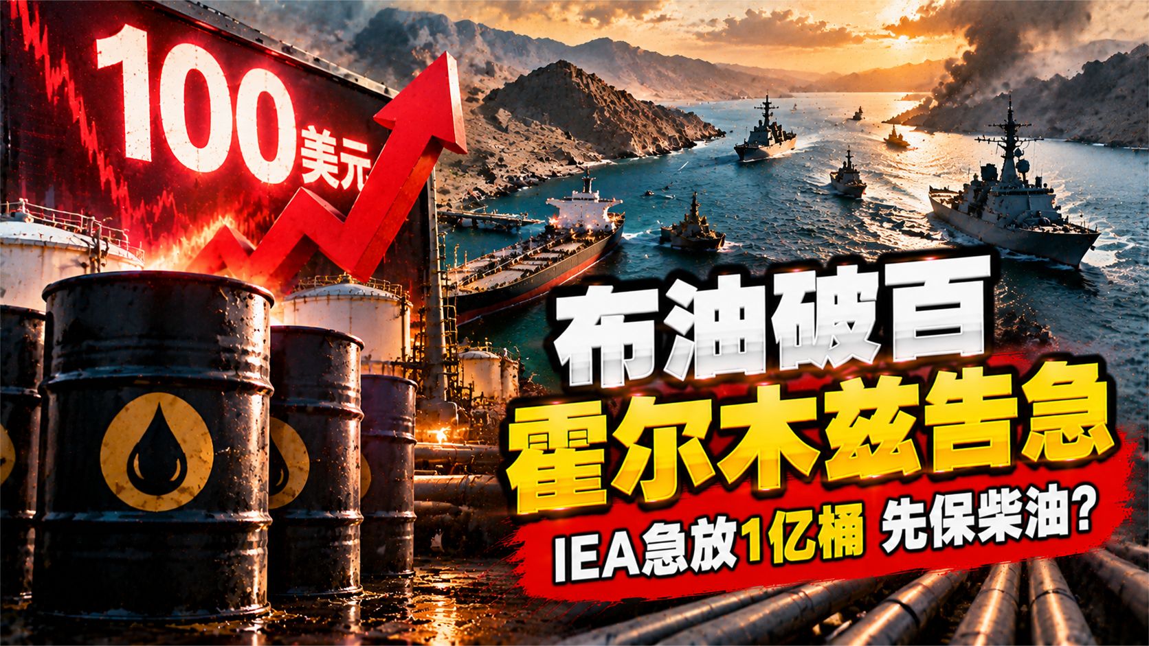 布油破100美元，霍尔木兹告急！国际能源署急放1亿桶，先保柴油？