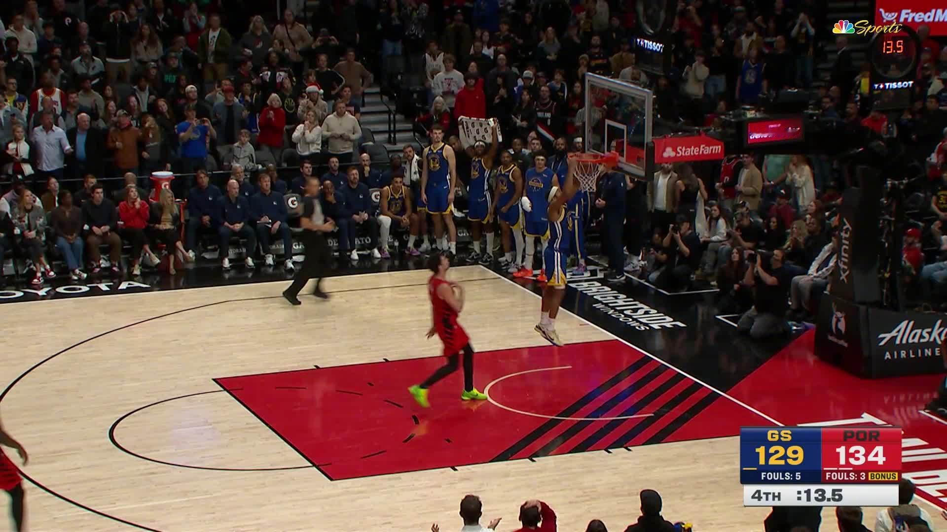 穆迪扣篮得分！！勇士131:134开拓者。勇士vs开拓者