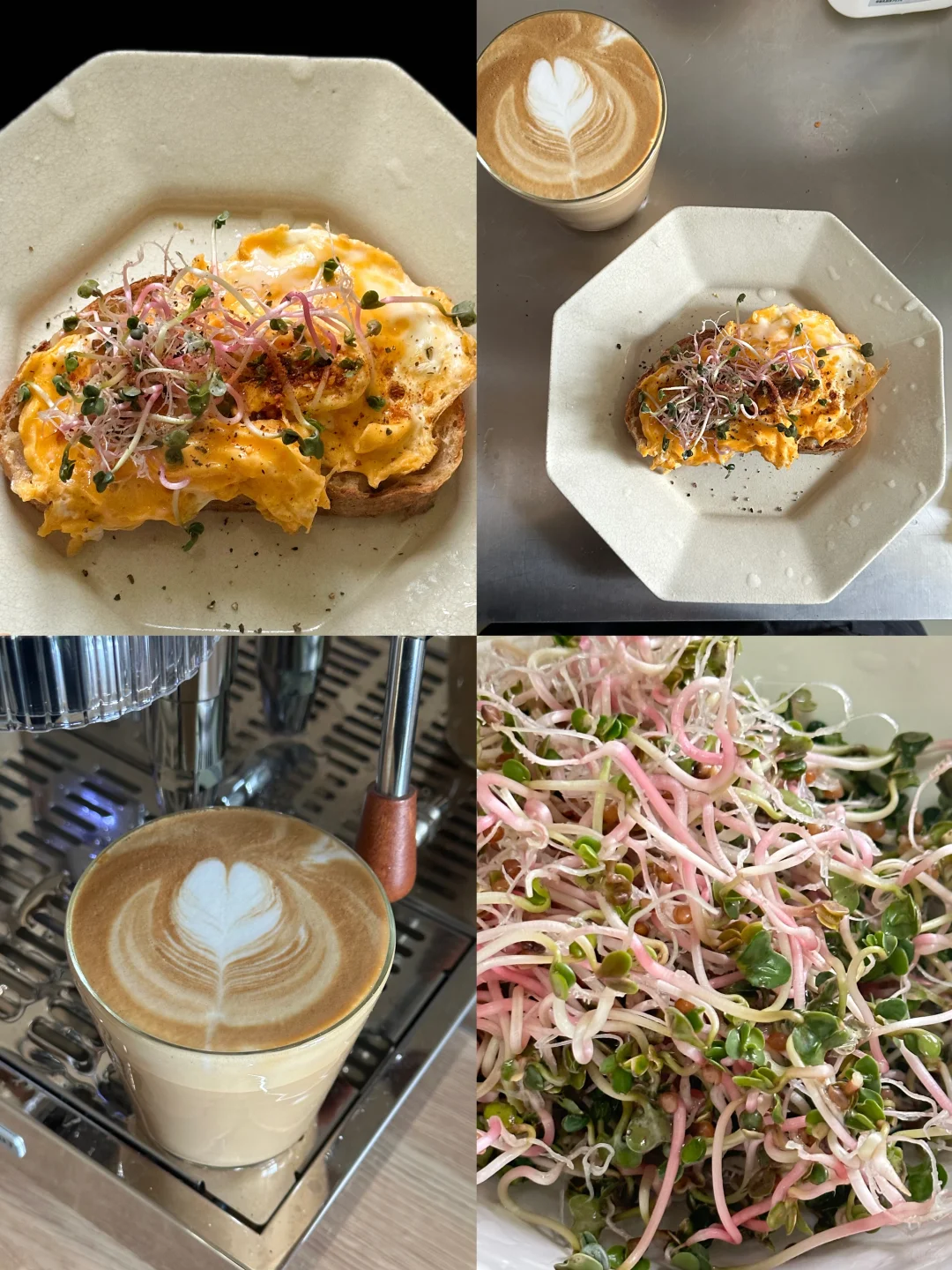 今天早餐-芽苗菜辣椒油开放三明治