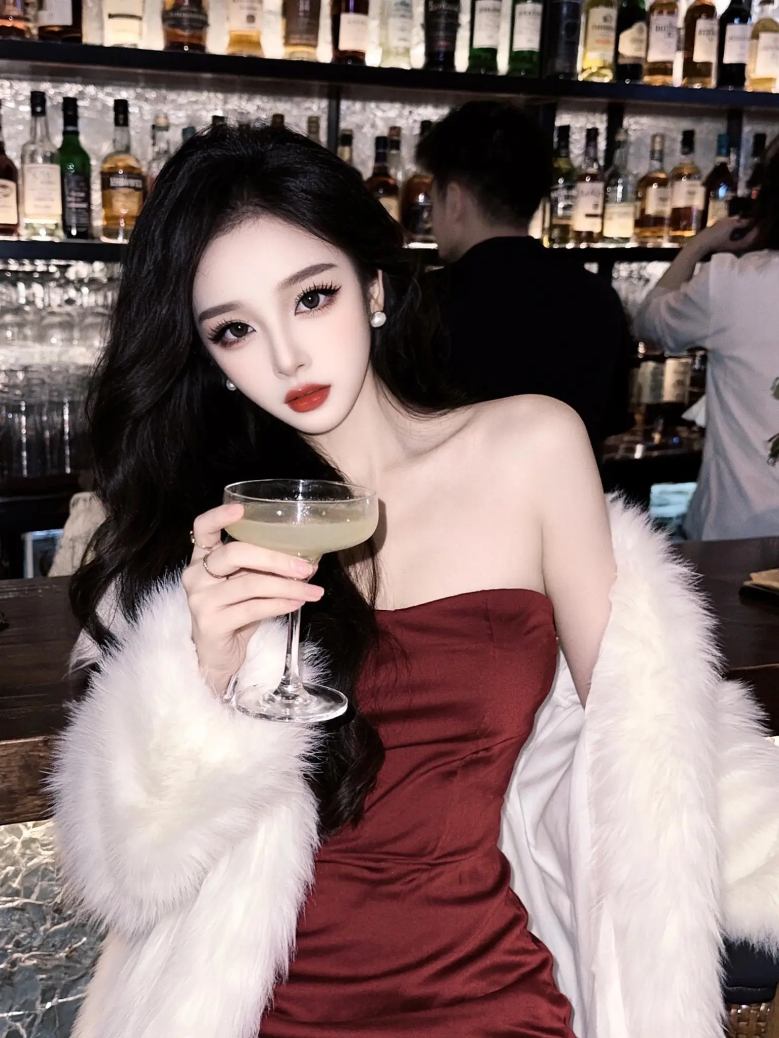 辣妹 御姐控 女神范名媛裙 风情万种 酒吧拍照姿势