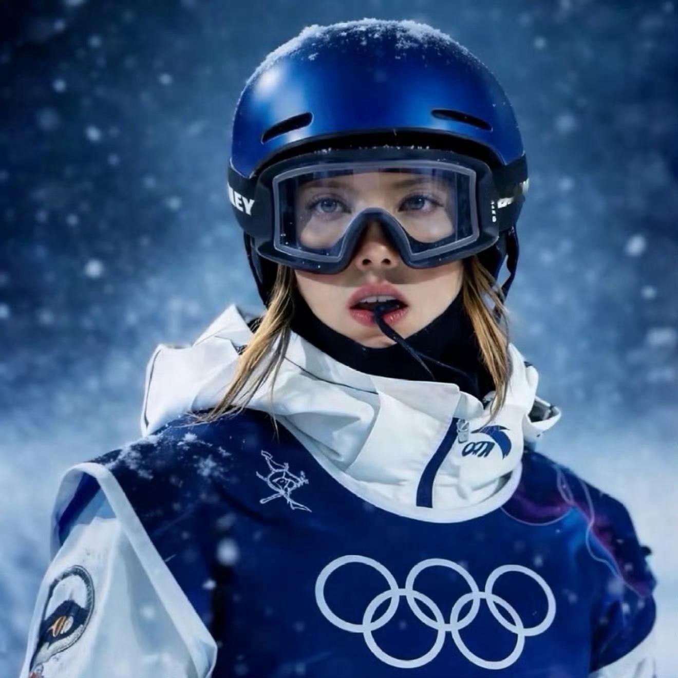 为什么谷爱凌比赛前要放两撮头发我就是想知道这张是谁拍的，太神了，拍出了战神的感觉