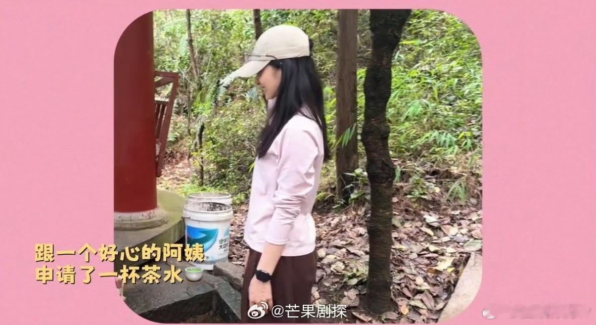 张婧仪想变成山里的松鼠张婧仪爬山偶遇阿姨讨茶喝张婧仪爬山直言想要变成山里的松鼠，