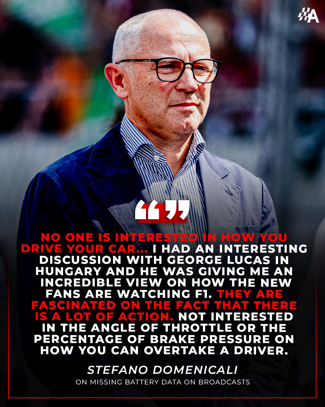 时代真的变了？F1 CEO多梅尼卡利谈当下F1电视转播缺乏电量数据：“没人关心你