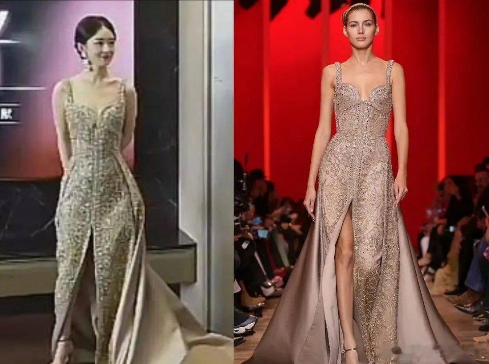 真的感觉赵丽颖的身材是严重的五五分，而且这个苦瓜旗袍到底是谁给她穿的？ ​​​