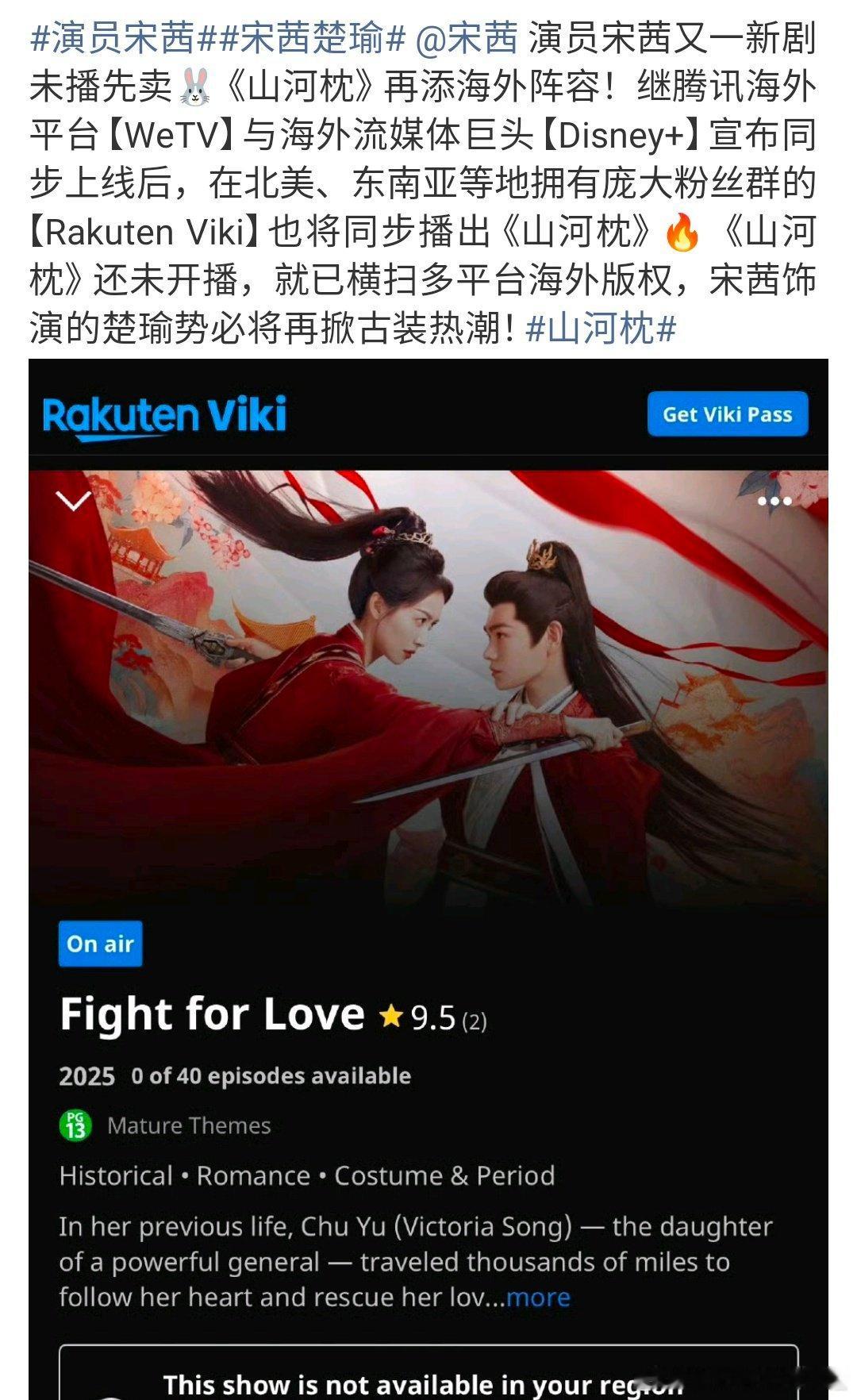 宋茜粉丝怎么一开始就把男主丁禹兮给摘出去了，山河枕海外同步上线是因为宋茜一个人的